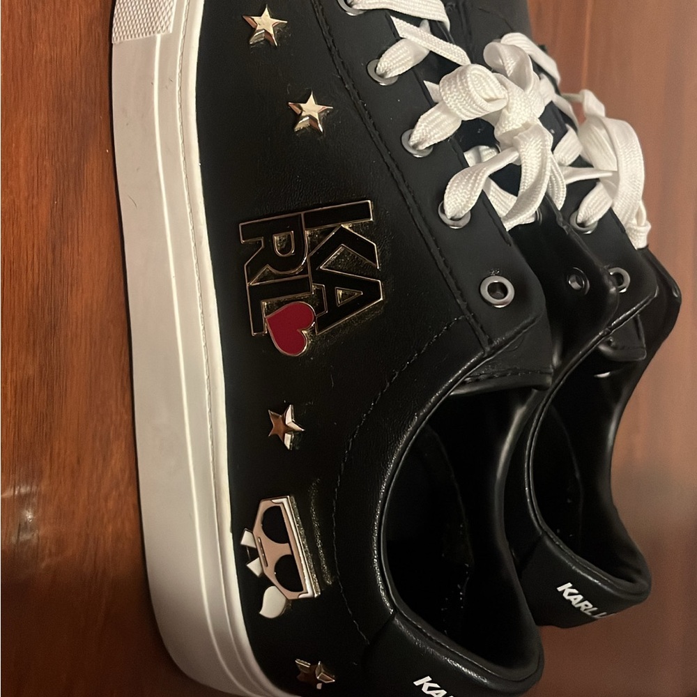 Karl Lagerfeld Black and White Star Sneakers